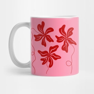 Funky Red on Pink Plants illustration. Abstract Matisse Style art Mug